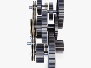 gear mechanism low poly v 7 Modelo 3D