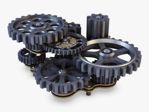 gear mechanism low poly v 7 Modelo 3D