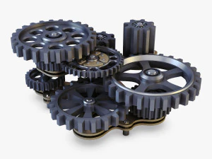 gear mechanism low poly v 7 3D Model