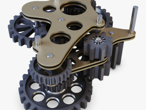 gear mechanism low poly v 7 Modelo 3D
