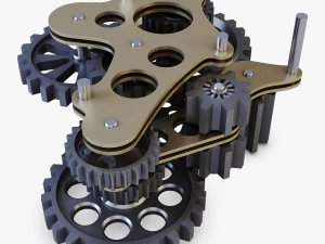 gear mechanism low poly v 7 3D Model