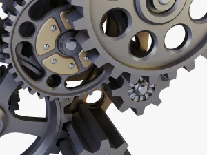 gear mechanism low poly v 7 3D Model