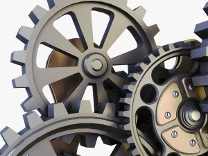 gear mechanism low poly v 7 3D Model