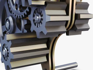 gear mechanism low poly v 7 Modelo 3D