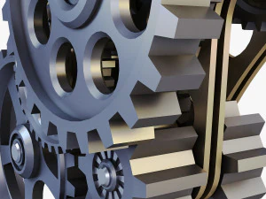 gear mechanism low poly v 7 3D Model