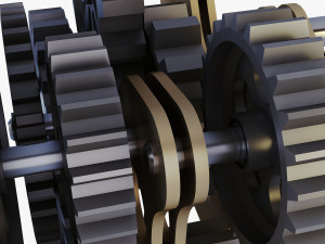 gear mechanism low poly v 7 Modelo 3D
