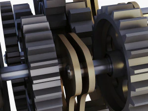 gear mechanism low poly v 7 3D Model