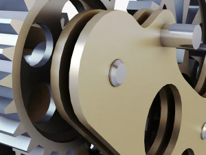 gear mechanism low poly v 7 3D Model
