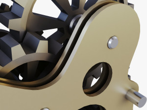 gear mechanism low poly v 7 Modelo 3D