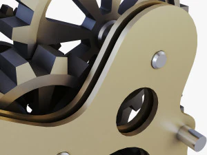 gear mechanism low poly v 7 3D Model