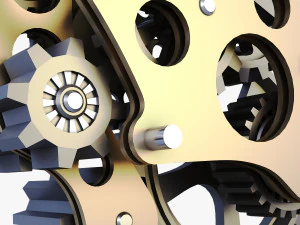 gear mechanism low poly v 7 3D Model
