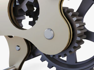 gear mechanism low poly v 7 3D Model