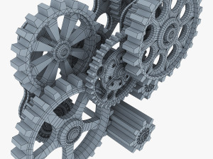 gear mechanism low poly v 7 Modelo 3D
