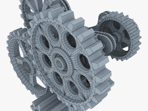 gear mechanism low poly v 7 Modelo 3D