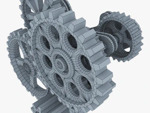 gear mechanism low poly v 7 3D Model