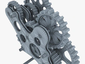 gear mechanism low poly v 7 3D Model