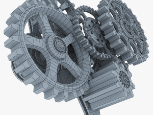 gear mechanism low poly v 7 Modelo 3D