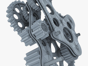 gear mechanism low poly v 7 Modelo 3D