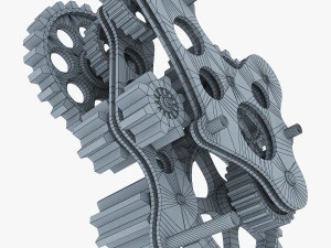 gear mechanism low poly v 7 3D Model