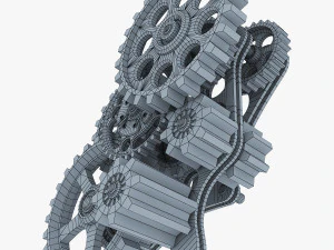 gear mechanism low poly v 7 3D Model