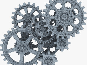 gear mechanism low poly v 7 Modelo 3D