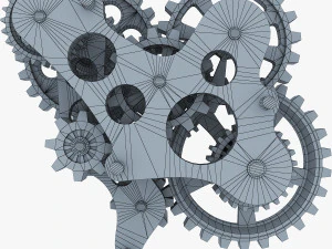 gear mechanism low poly v 7 3D Model
