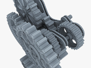 gear mechanism low poly v 7 Modelo 3D
