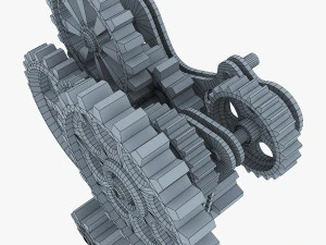 gear mechanism low poly v 7 3D Model