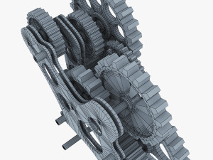 gear mechanism low poly v 7 Modelo 3D