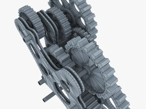 gear mechanism low poly v 7 3D Model