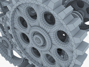 gear mechanism low poly v 7 Modelo 3D