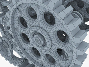 gear mechanism low poly v 7 3D Model