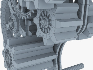 gear mechanism low poly v 7 Modelo 3D