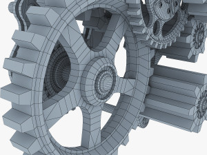 gear mechanism low poly v 7 Modelo 3D
