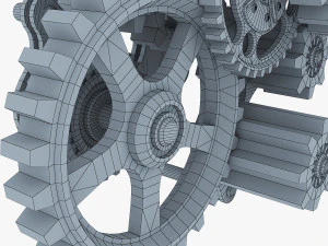 gear mechanism low poly v 7 3D Model