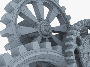 gear mechanism low poly v 7 Modelo 3D