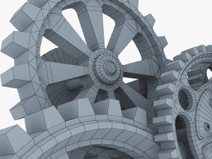 gear mechanism low poly v 7 3D Model