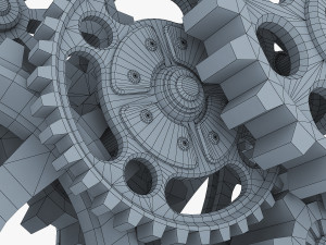 gear mechanism low poly v 7 Modelo 3D