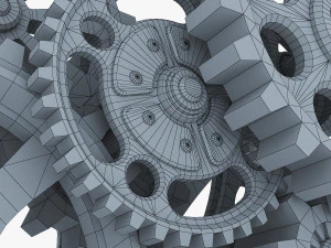 gear mechanism low poly v 7 3D Model