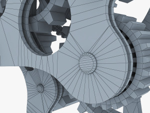 gear mechanism low poly v 7 Modelo 3D