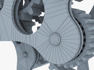 gear mechanism low poly v 7 3D Model