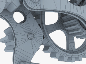 gear mechanism low poly v 7 Modelo 3D