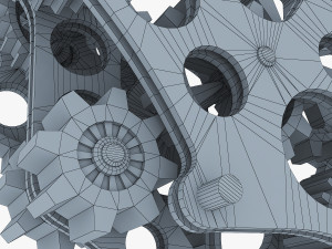gear mechanism low poly v 7 Modelo 3D