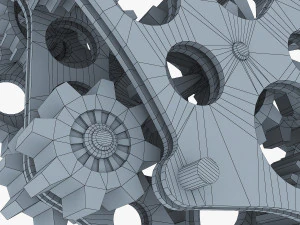 gear mechanism low poly v 7 3D Model