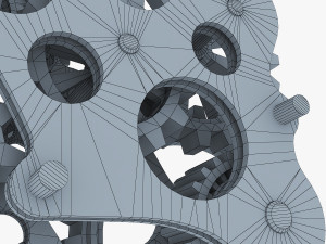 gear mechanism low poly v 7 Modelo 3D
