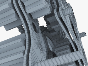 gear mechanism low poly v 7 Modelo 3D