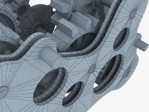 gear mechanism low poly v 7 Modelo 3D