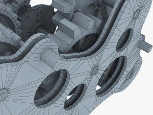 gear mechanism low poly v 7 3D Model