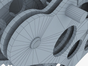 gear mechanism low poly v 7 Modelo 3D