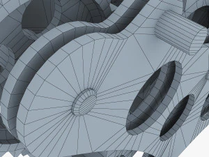 gear mechanism low poly v 7 3D Model
